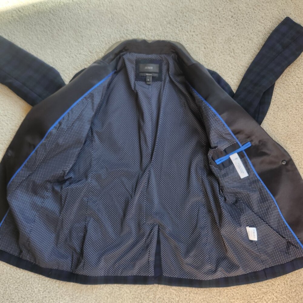 NWOT J. Crew Regent Blazer 100% Wool Blackwatch Plaid with Satin Lapels size 2 - Picture 10 of 13